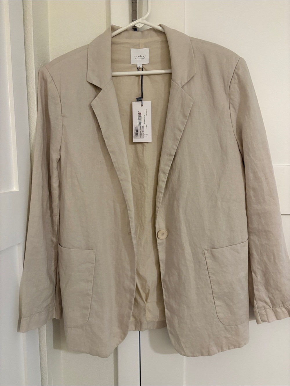 sundays Beige Linen Blazer